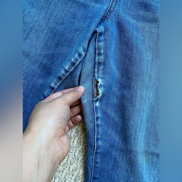 MADEWELL THE HIGH-RISE SLIM BOYFRIEND JEANS DISTRESSED HOLES 29 - Picture 5 of 9